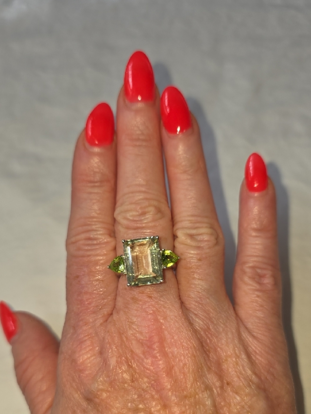 Ross-Simons Prasiolite And Peridot Ring Size 8.75 - Picture 5 of 7